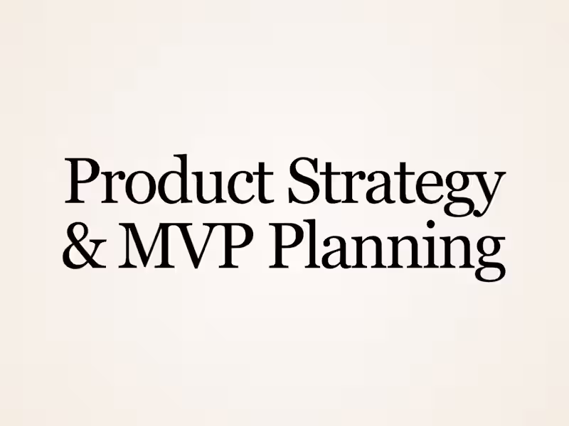 Cover image for Product Strategy & MVP Planning