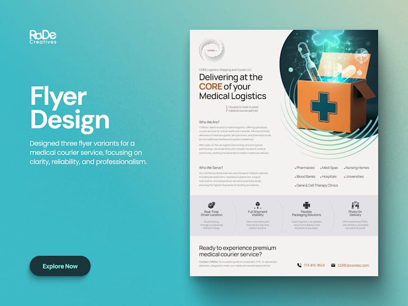 Cover image for Medical Courier Flyer Design for a Healthcare Startup