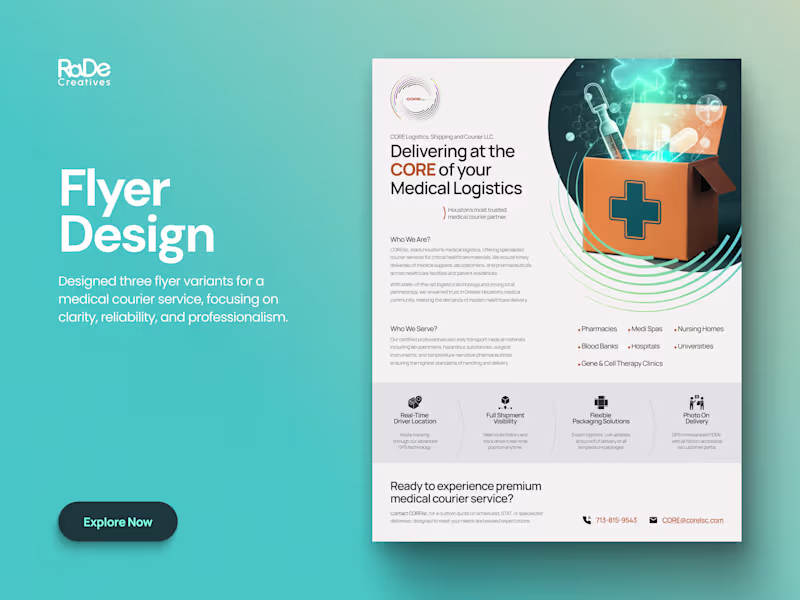 Cover image for Medical Courier Flyer Design for a Healthcare Startup