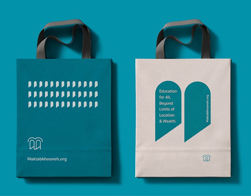 Cover image for Brand visual identity, MAKTABKHOONEH : Behance