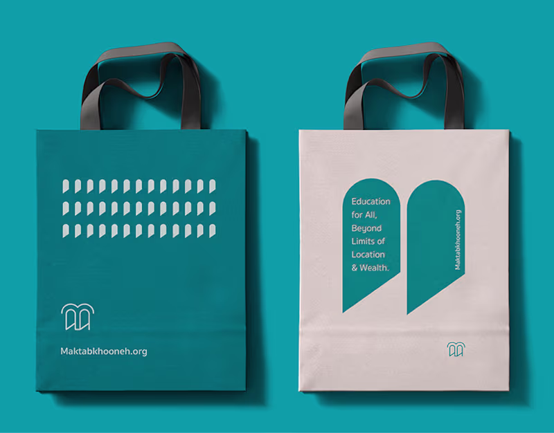 Cover image for Brand visual identity, MAKTABKHOONEH : Behance