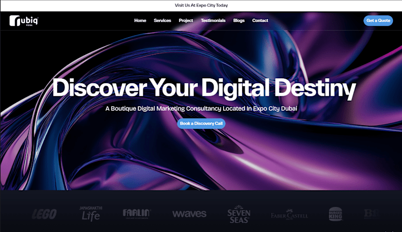 Cover image for Full Website Design for RUBIQ MENA - Digital Marketing Agency