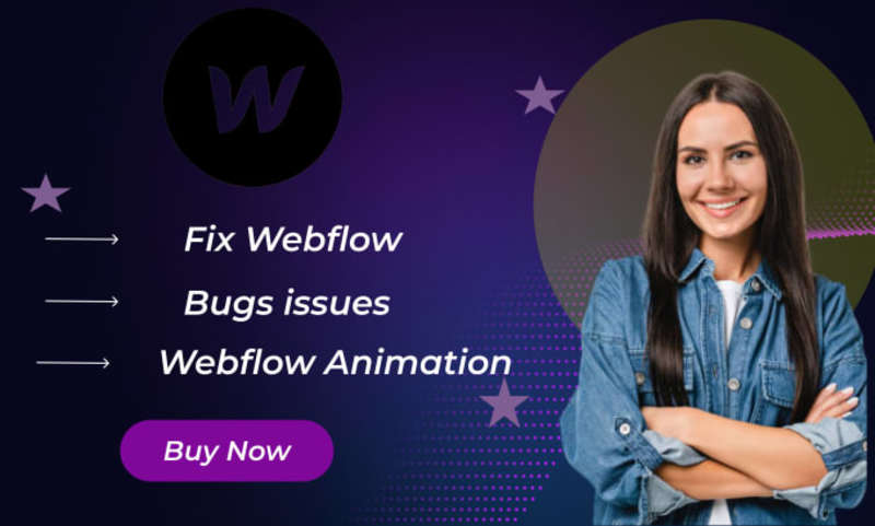 Cover image for I will create, update, or fix webflow website design, bugs