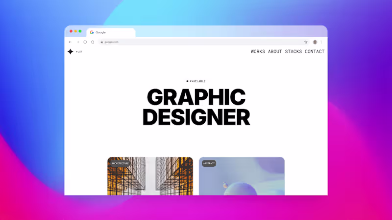 Cover image for Flux : Creative Portfolio Design & Framer Development