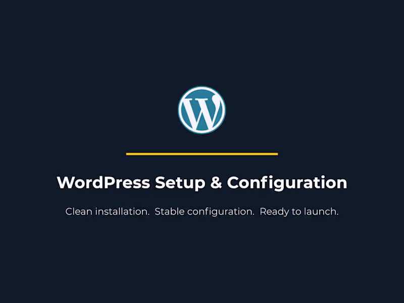 Cover image for WordPress Setup & Configuration