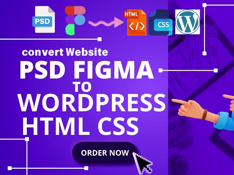 Cover image for I will convert figma to wordpress, PSD to wordpress or HTML