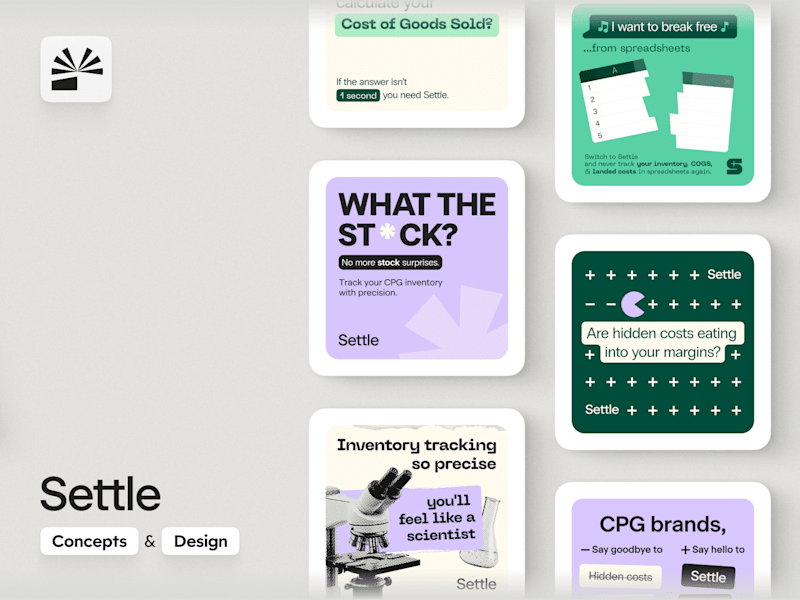 Cover image for Ad Concepts + Designs for Settle