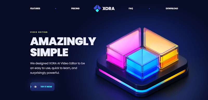 Cover image for Xora - A modern template for an AI video editing website