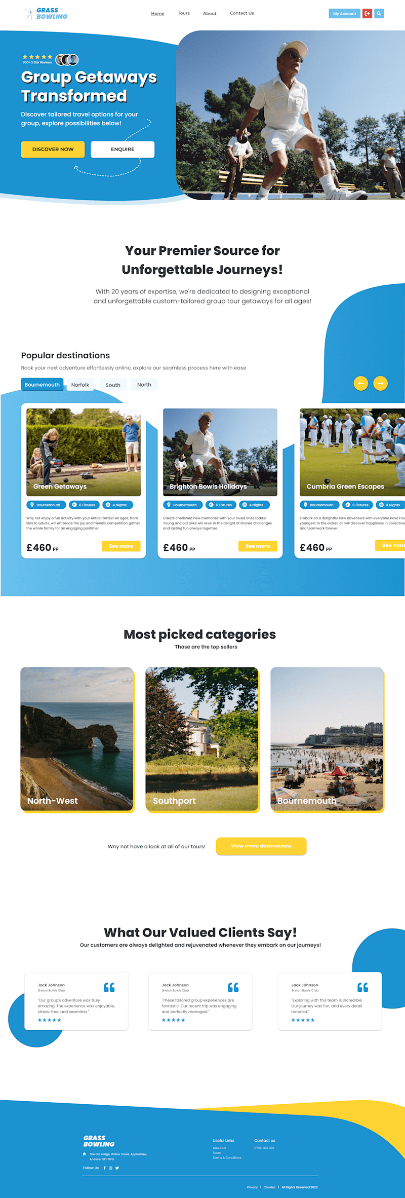 Cover image for Grass Bowling Tours – Website Redesign Concept