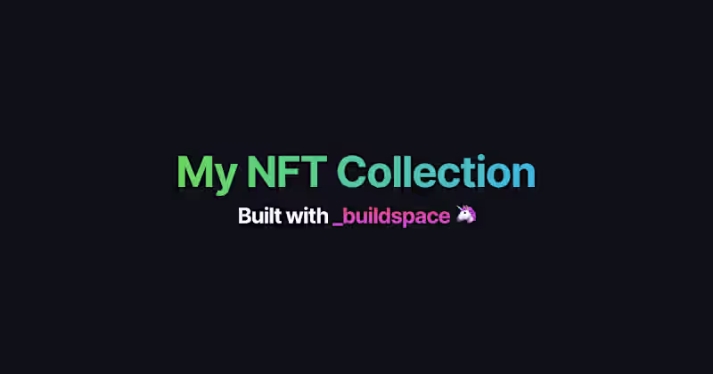 Cover image for My NFT Collection