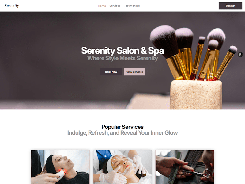 Cover image for Serenity Salon & Spa Website Design