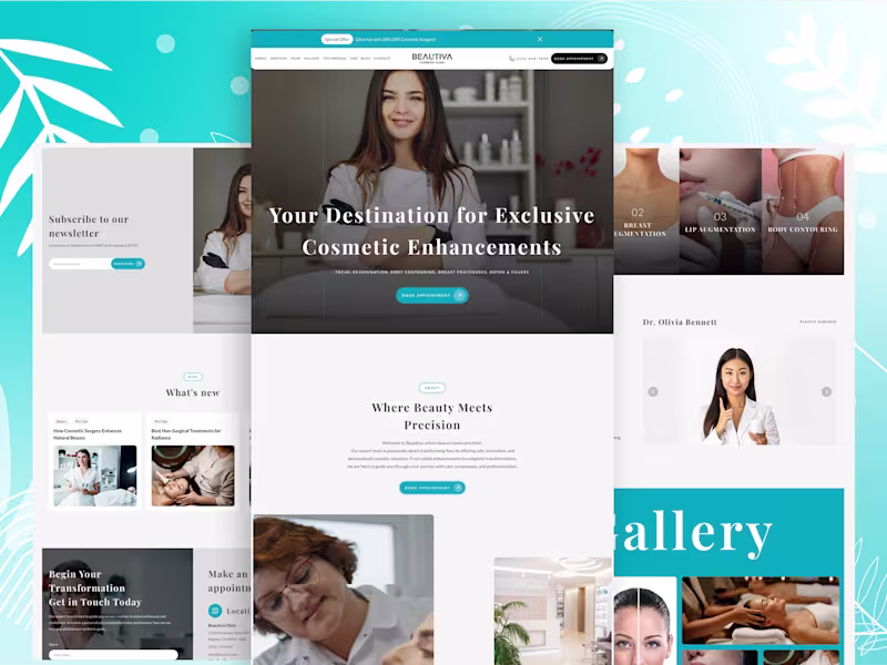 Cover image for Beautiva Cosmetic Clinic Website Design