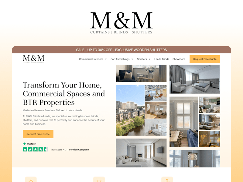 Cover image for Website Redesign for M&M Blinds