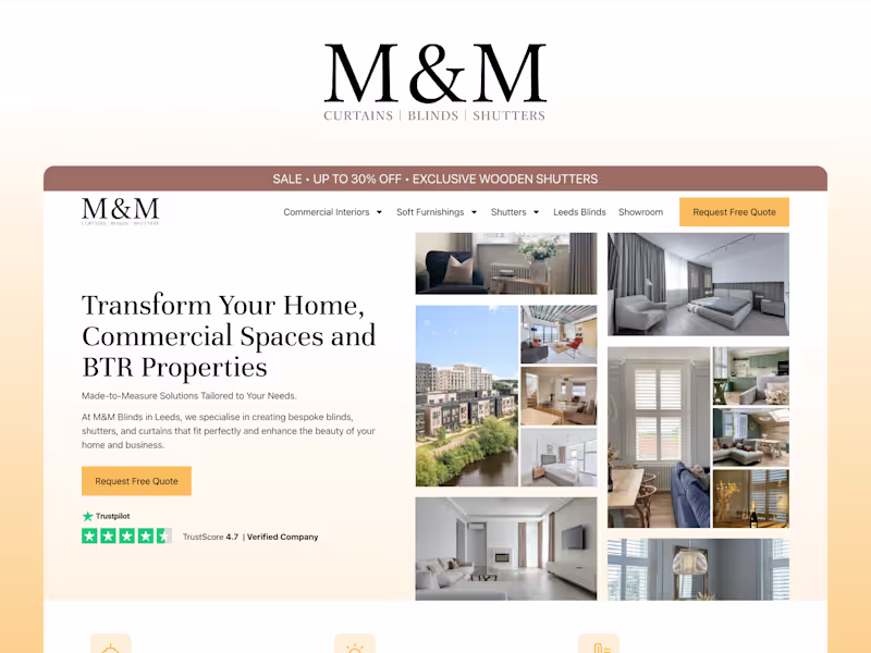 Cover image for Website Redesign for M&M Blinds