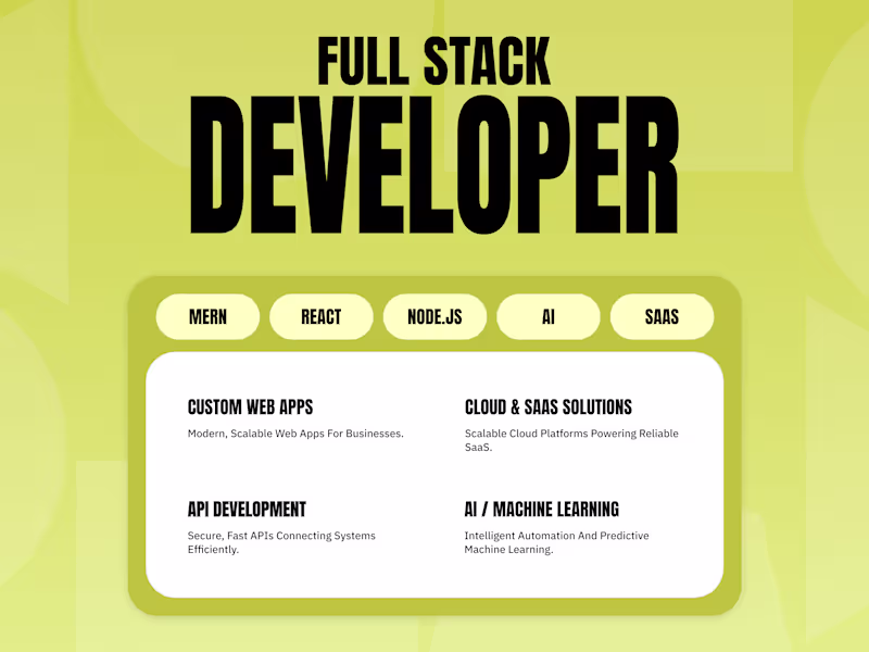 Cover image for Full Stack Developer| MERN | React | Node.JS | AI | SaaS 
