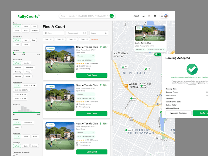 Cover image for RallySport Dashboard Website for Tennis Community