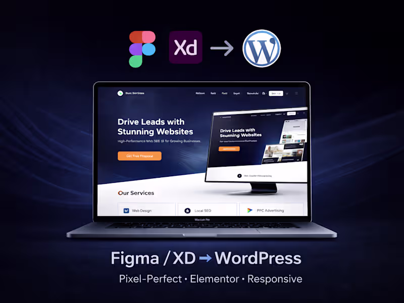 Cover image for Figma / Adobe XD to WordPress (Pixel-Perfect Build)