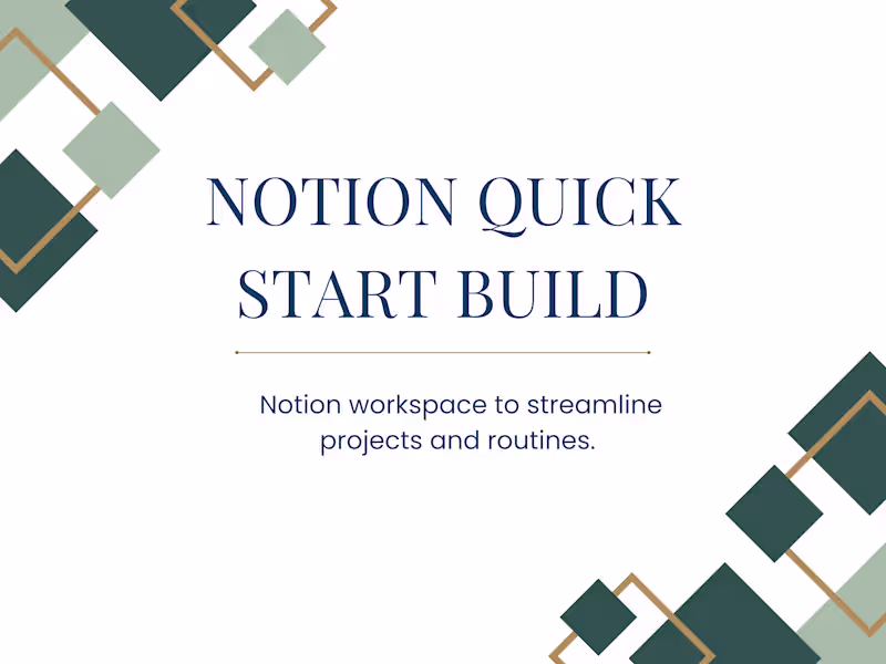 Cover image for Notion Quick Start Build