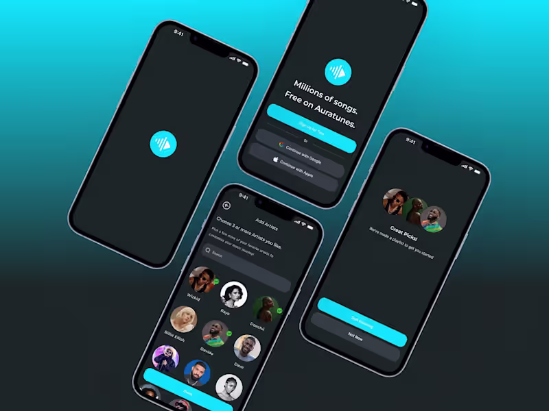 Cover image for Auratunes Music Player Interface Design