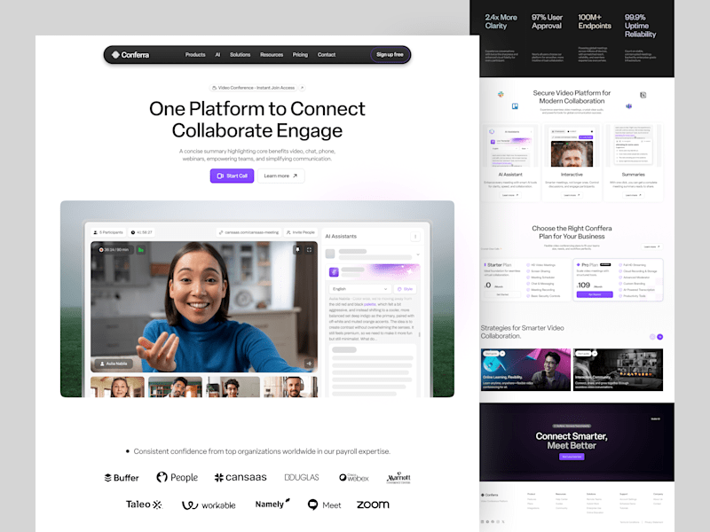 Cover image for Conferra Video Conference Landing Page