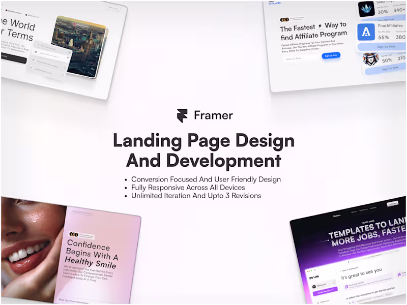 Cover image for Landing Page Design and Development in Framer