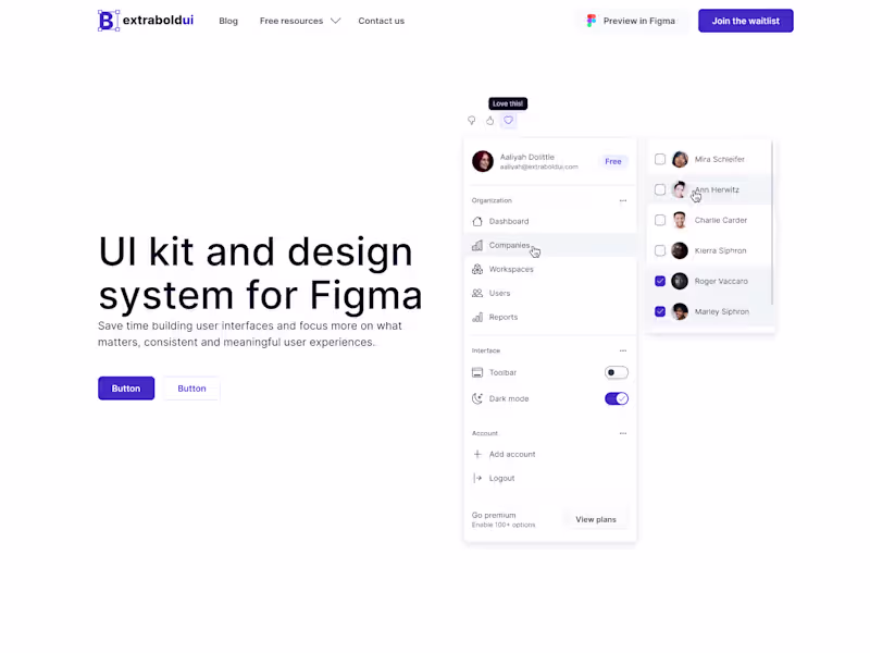 Cover image for ExtraBold UI website - designed in Figma, built with Elementor