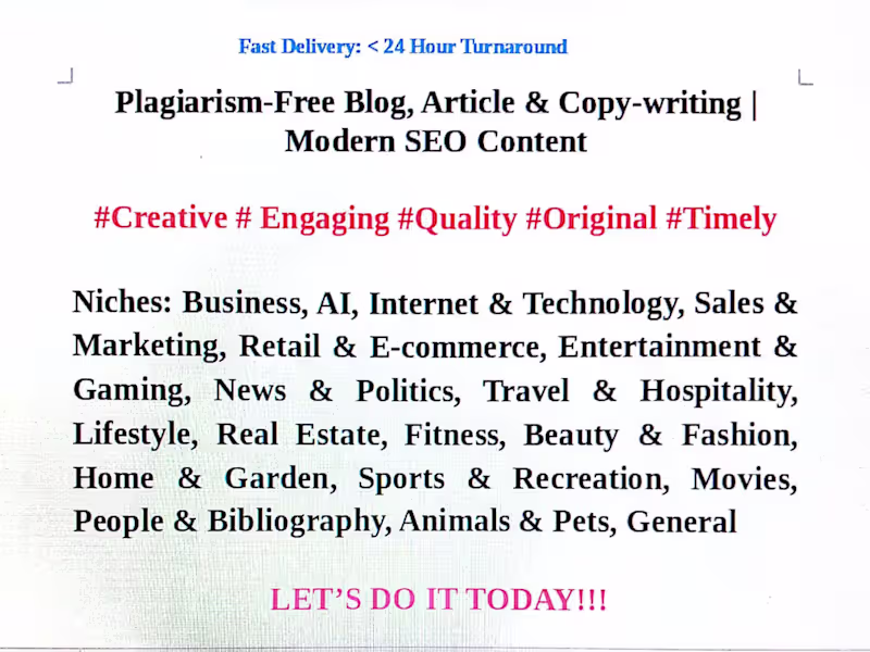 Cover image for SEO-Optimized Blog Posts | Engaging & Well-Researched Content