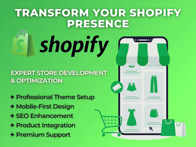 Cover image for I can help you to develop stunning shopify websites.
