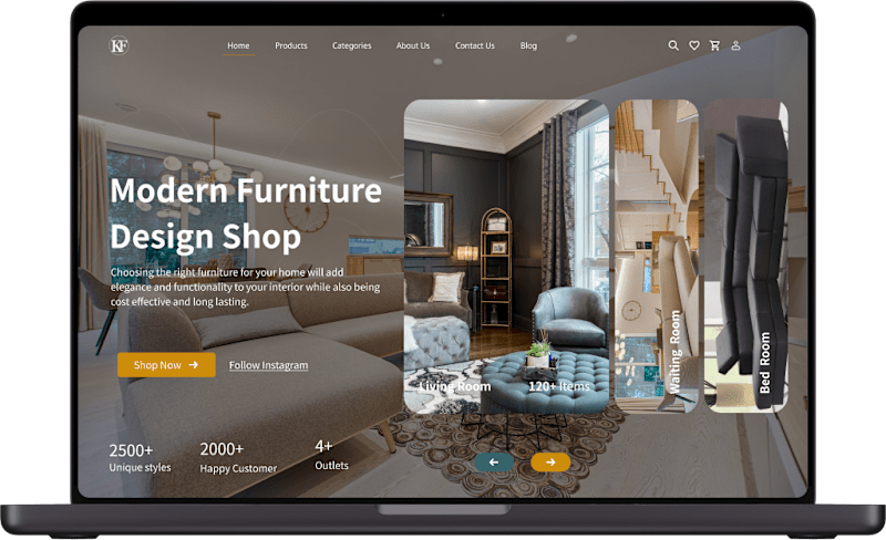 Cover image for E-Commerce Furniture Store Full Website Design