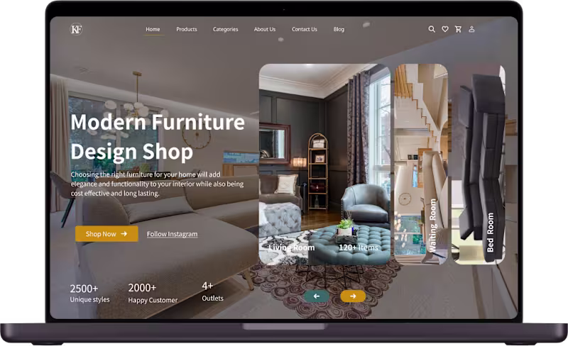 Cover image for E-Commerce Furniture Store Full Website Design