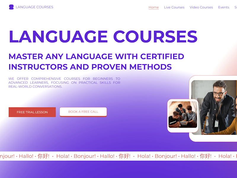 Cover image for Language Courses Multi-page Website Template