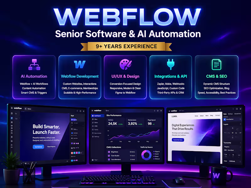 Cover image for Webflow Development & Visual Web Design