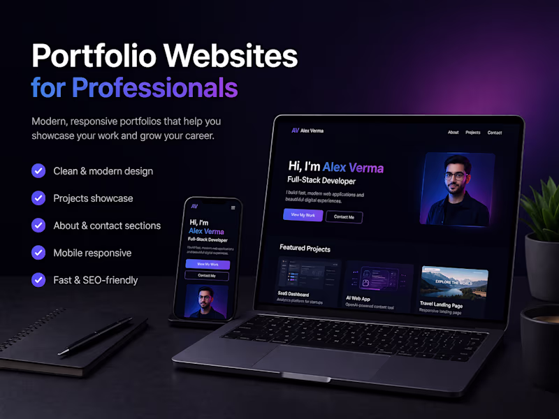 Cover image for Build a modern portfolio website for professionals