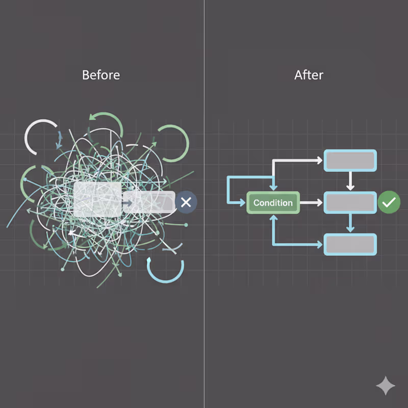Cover image for Create a before-and-after style visual representing automati...