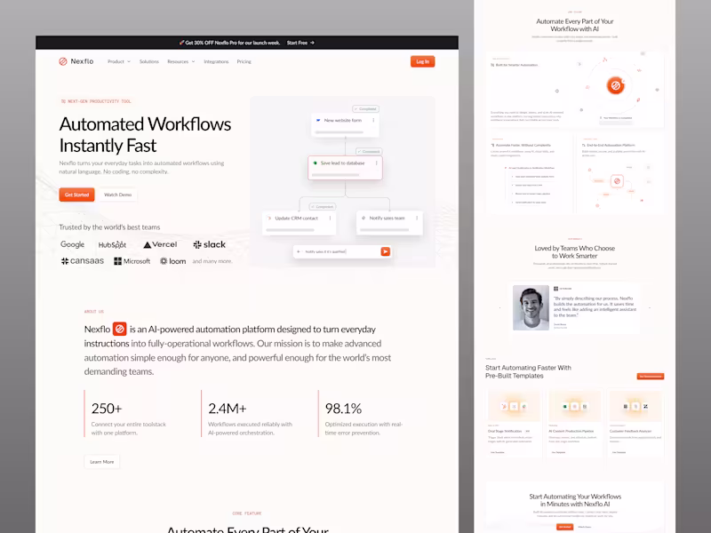 Cover image for Nexflo - Automation Landing Page