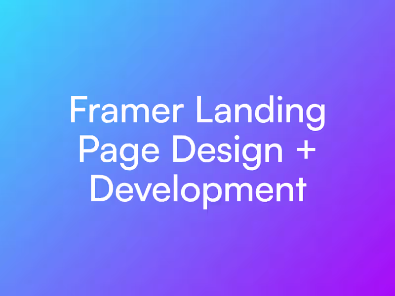 Cover image for Landing page design using Framer