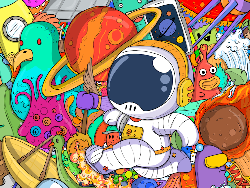 Cover image for Galactic Doodles: A Cosmic Journey through Space and Planets