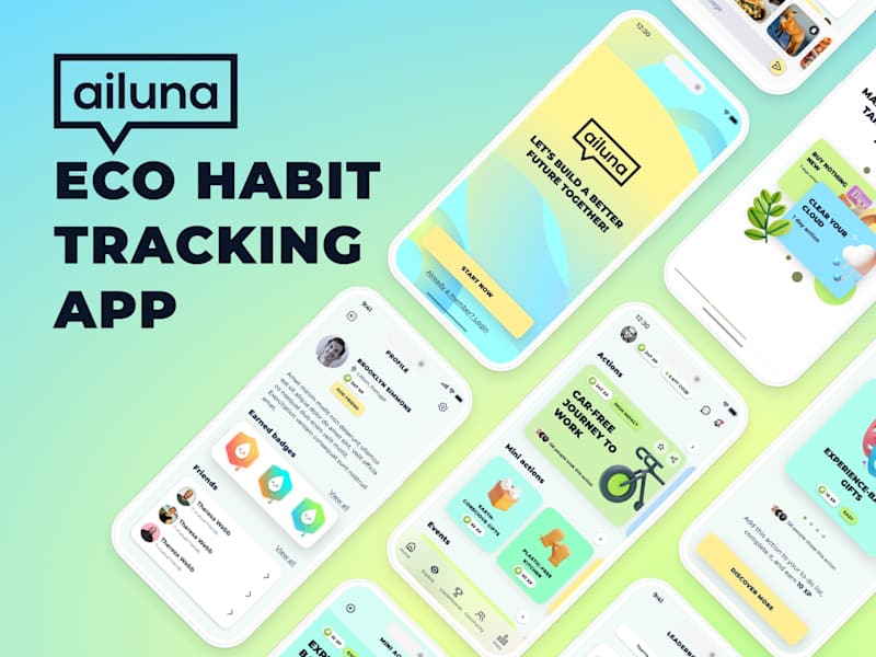Cover image for Ailuna - Eco Habit Tracking App