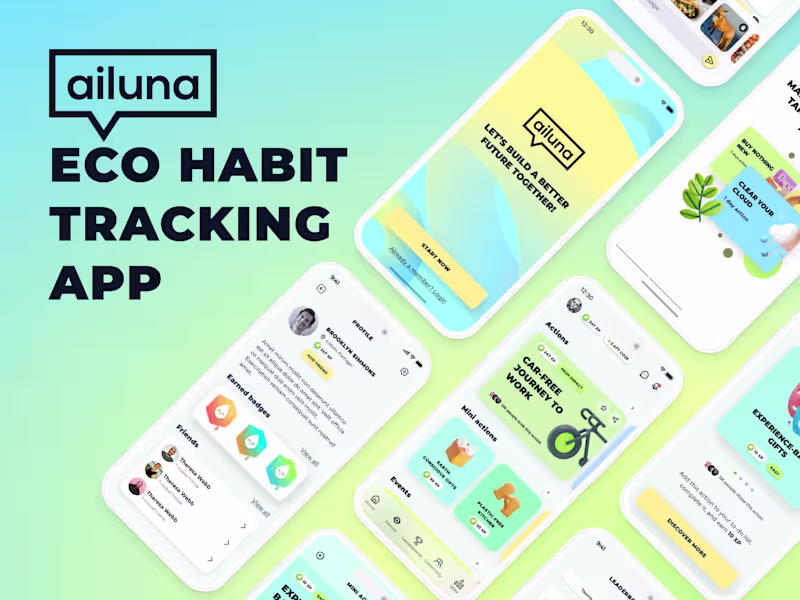 Cover image for Ailuna - Eco Habit Tracking App