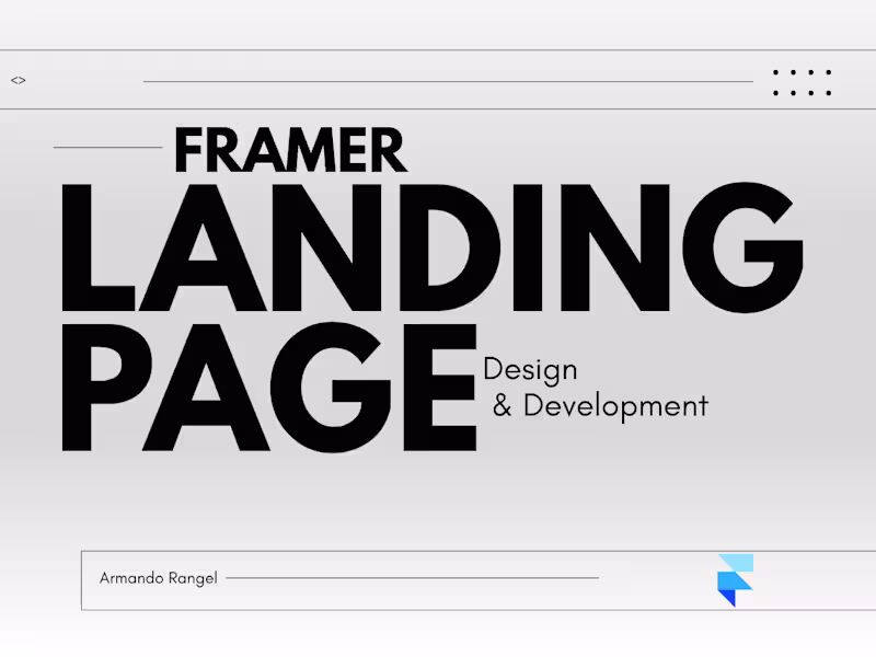 Cover image for Landing Page with Framer