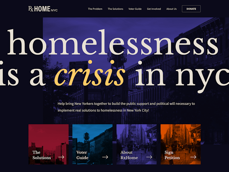 Cover image for New York City Homelessness Website