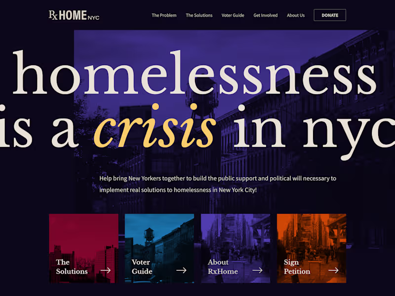 Cover image for New York City Homelessness Website