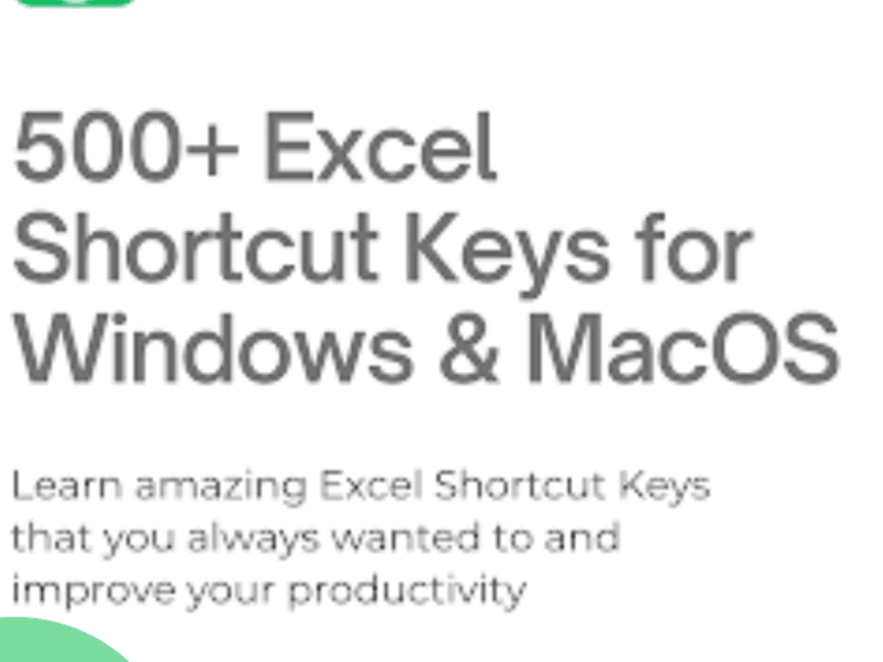 Cover image for Excel Shortcut Keys
