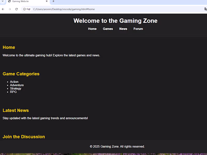 Cover image for Gaming Website