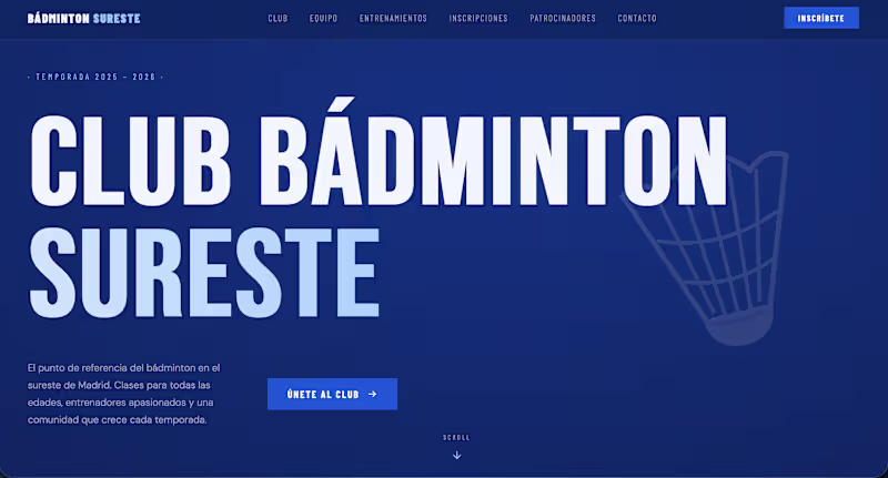Cover image for badmintonsureste.es (https://badmintonsureste.es) is a website
