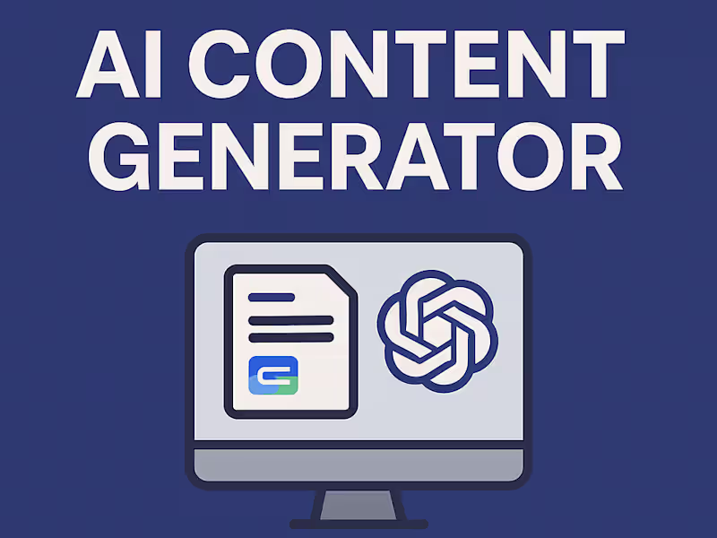 Cover image for AI Content Generator – Automated Blog & SEO Workflow: This n...