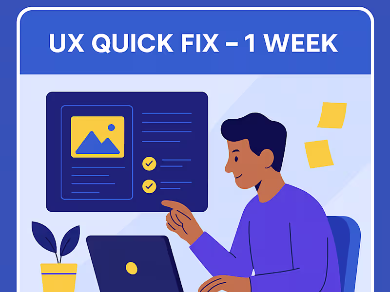 Cover image for 1-Week UX Redesign Sprint (Audit + Prototype)