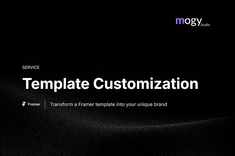 Cover image for Framer Template Customization