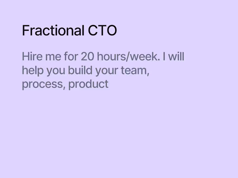 Cover image for Fractional CTO