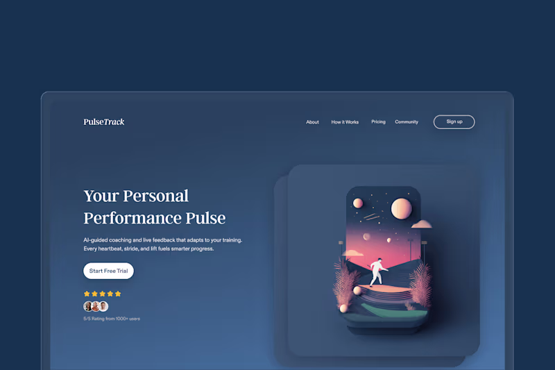 Cover image for Fitness tracking app home page...